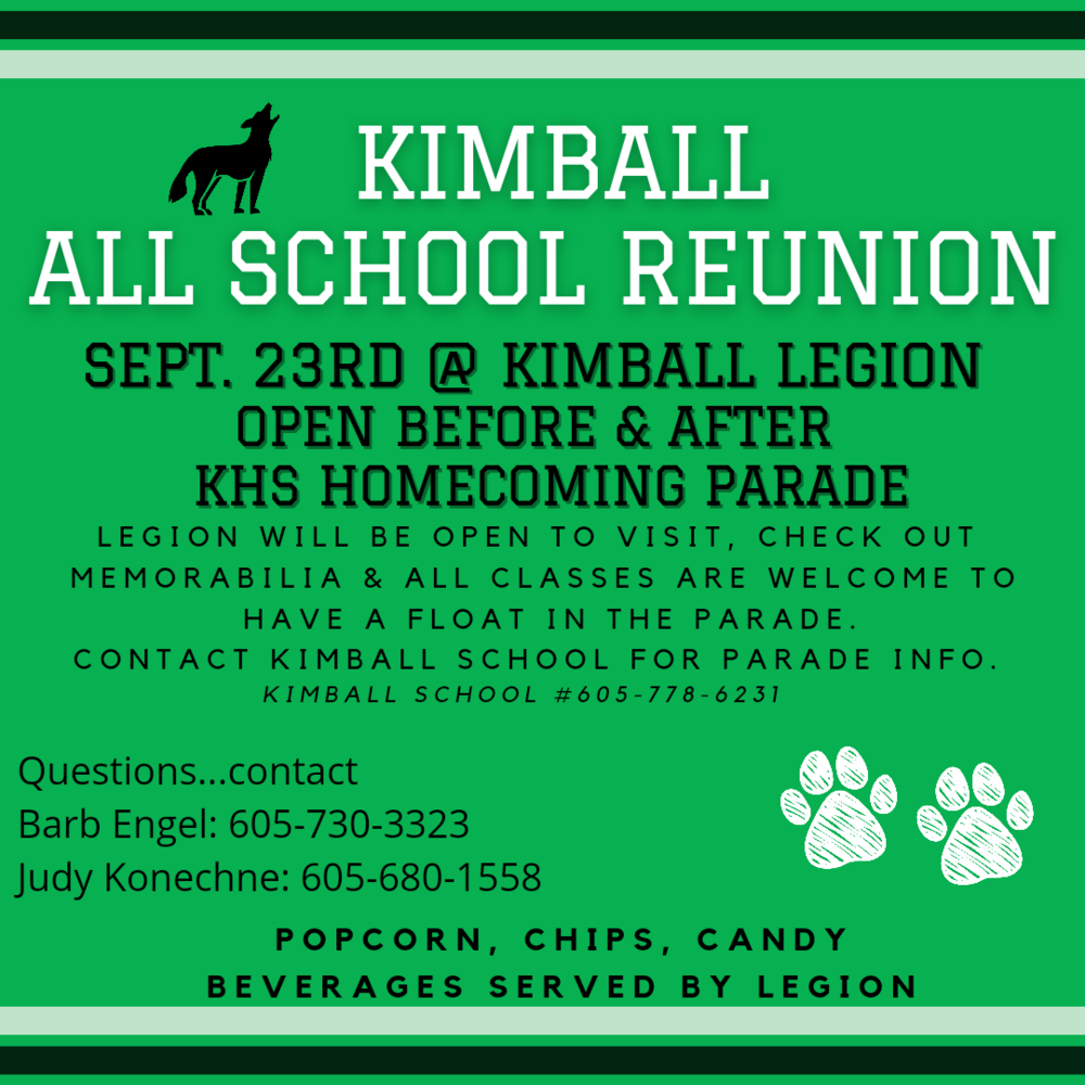 Kimball All School Reunion Kimball School District